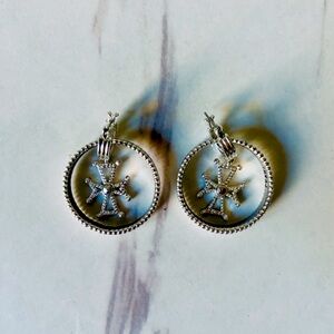 Luv Aj Silver Cross Hoops